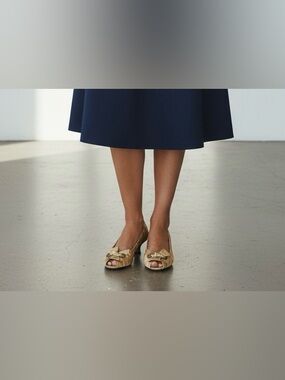 Stuart Weitzman Tortoise Shell Leather Heels Beige Size 8